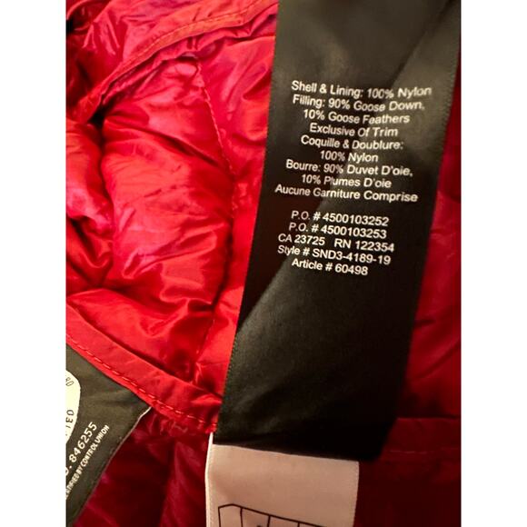 Aritzia TNA Botanie Packable Puffer Goose Down Hooded Jacket, Red, Size Small - Picture 5 of 8